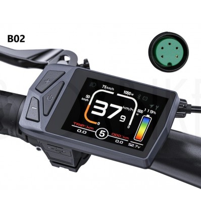 B02N-U LCD färgdisplay för Bafang - UART / Higo kontakt